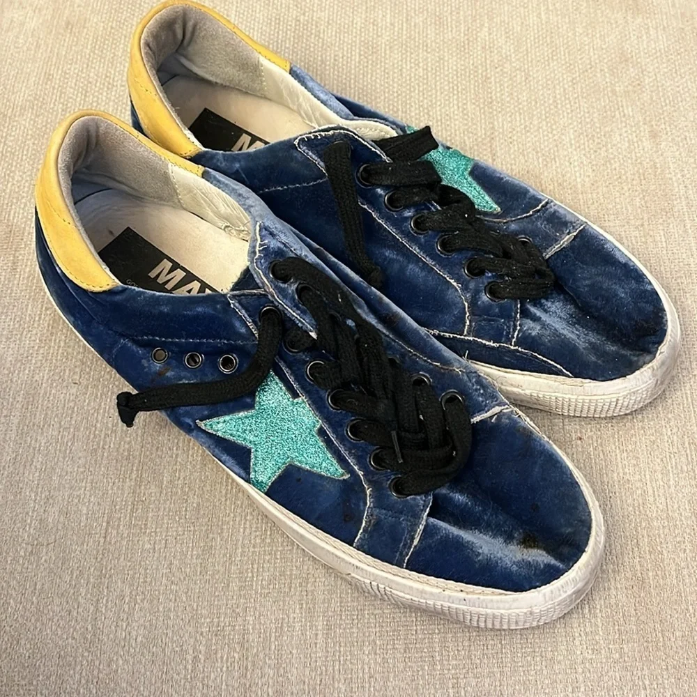 Golden Goose May Sneakers in Blue Velvet size 40 - Picture 2 of 10